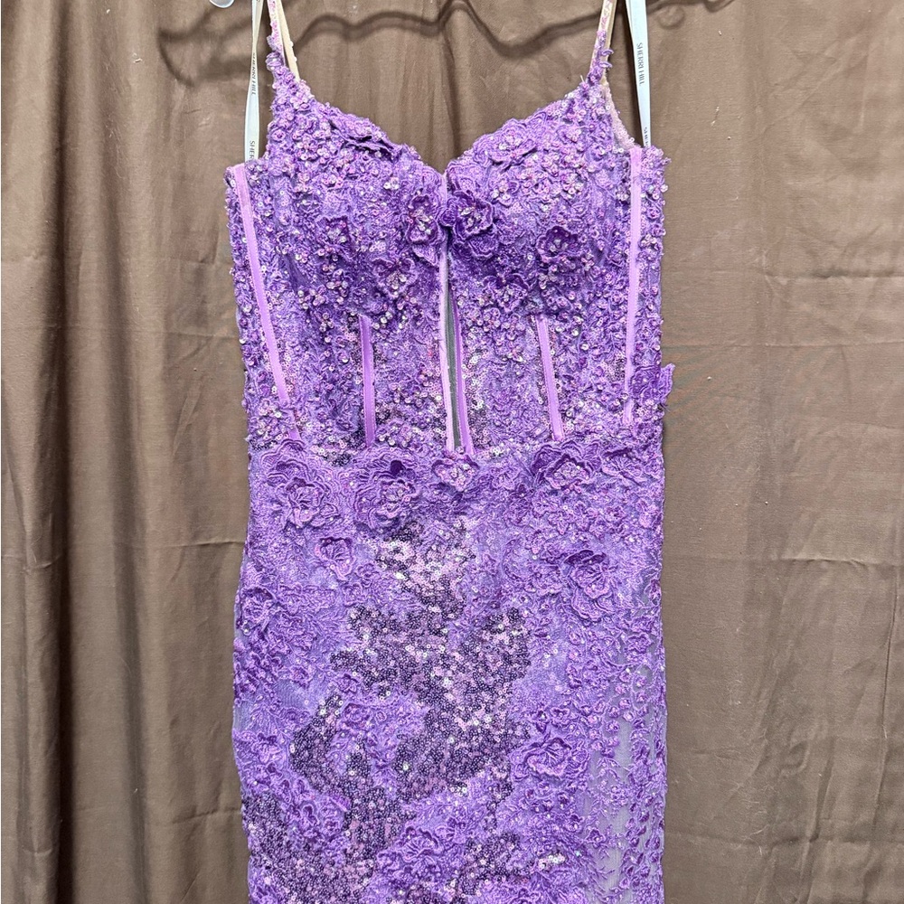 Sherri Hill Purple Sequin Dress